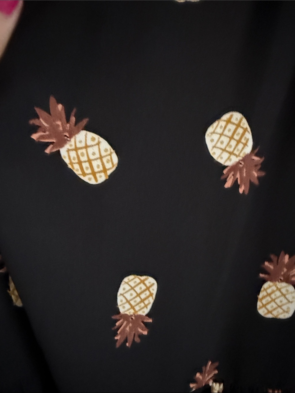 kate spade Black Pineapple-Print Maxi Dress with Ruffle Sleeves - Picture 8 of 8